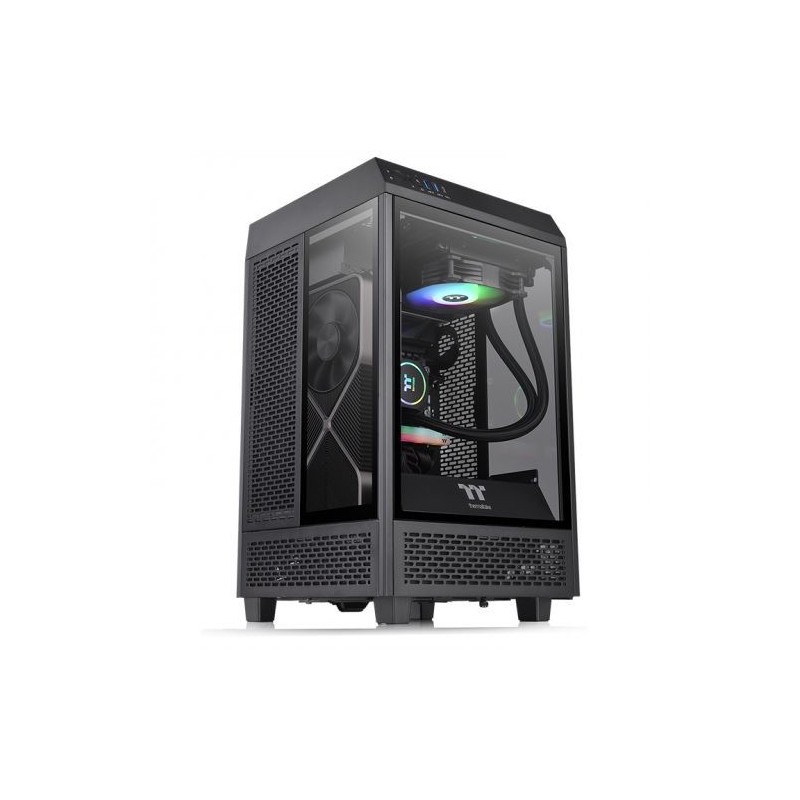 Thermaltake The Tower 100 Mini-Tower Mini-ITX Gehäuse mit Sichtfenster schwarz